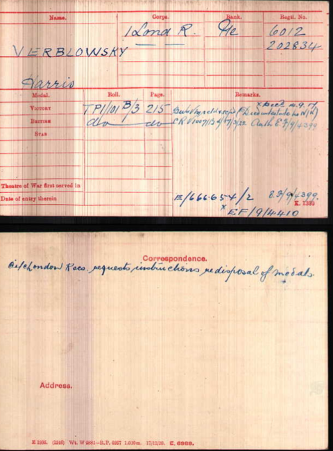 Medal card