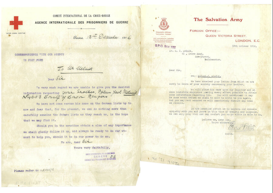 Correspondence between H. J. Melnik and the AIPG and Salvation Army