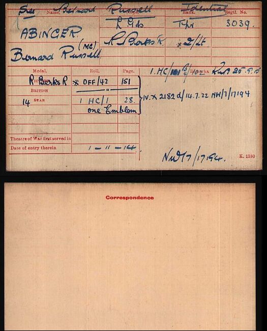Medal card