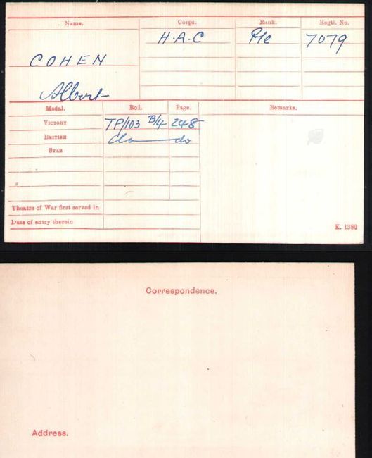 Medal card