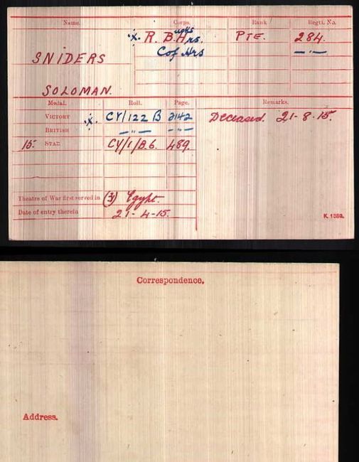 Medal card