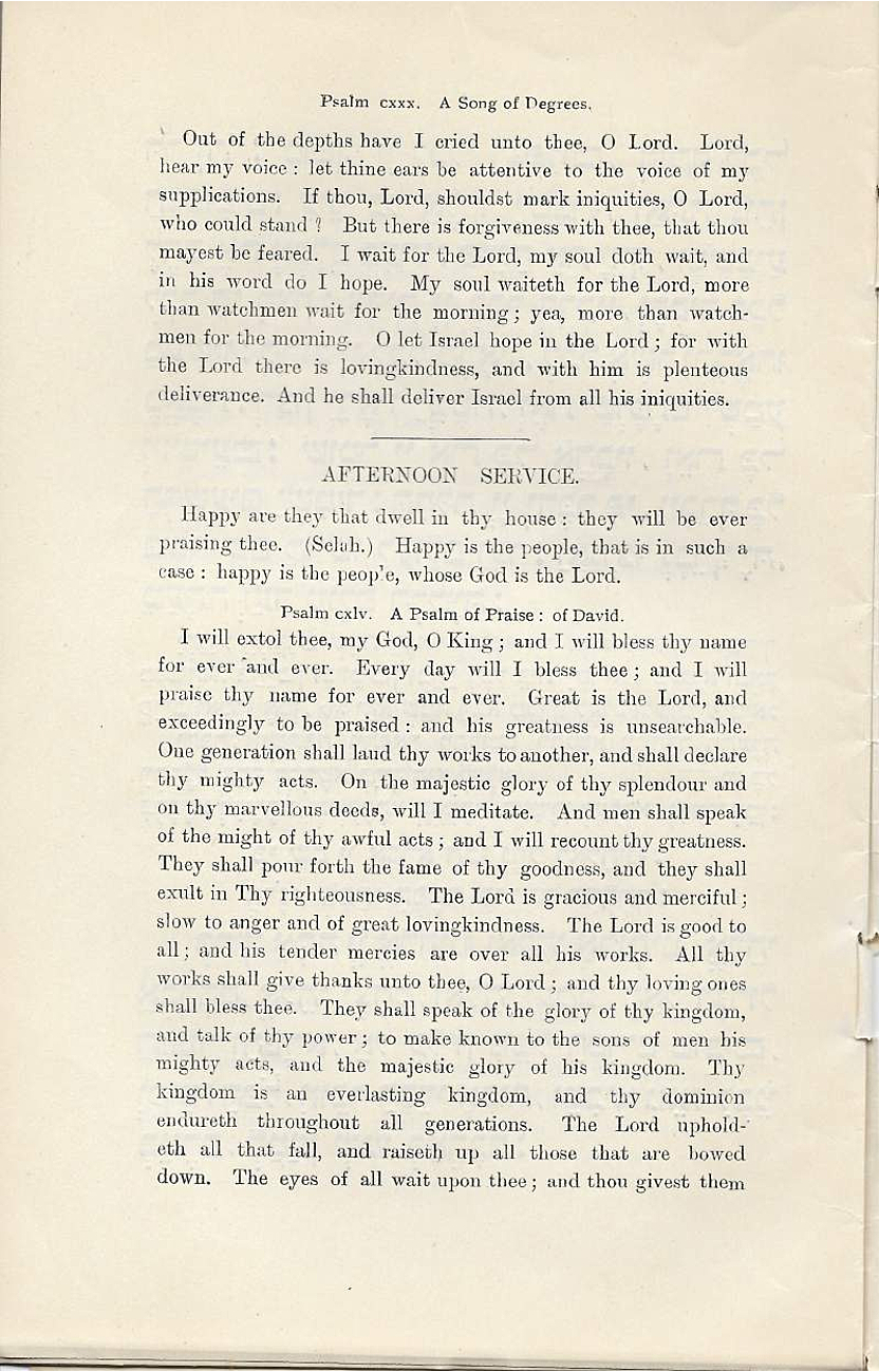 Order of Service of the Anniversary of the outbreak of hostilities. The Great Synagogue. Chief Rabbi. 1915