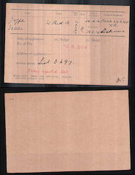 Medal index card - Silver war Badge