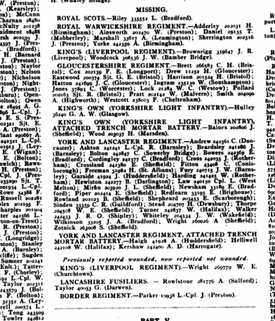 Weekly Casualty List (War Office & Air Ministry ) 