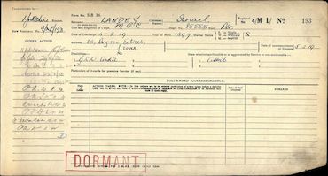 Silver War Badge Record