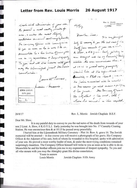Letter from Rev. Louis Morris