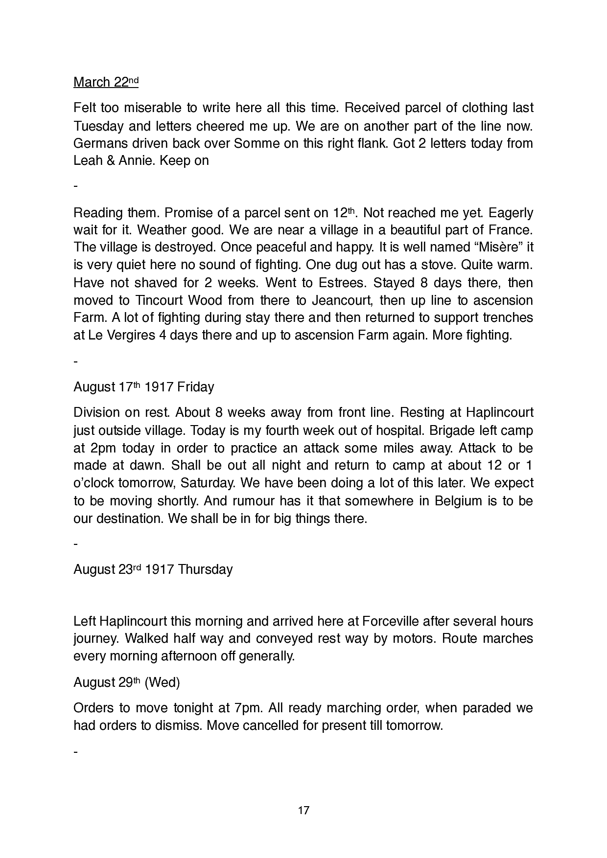 Louis Harris diary transcription.