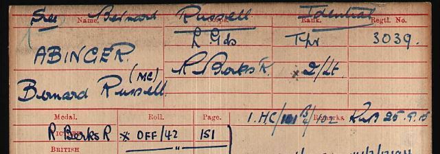 Bernard Russell Abinger M.C.