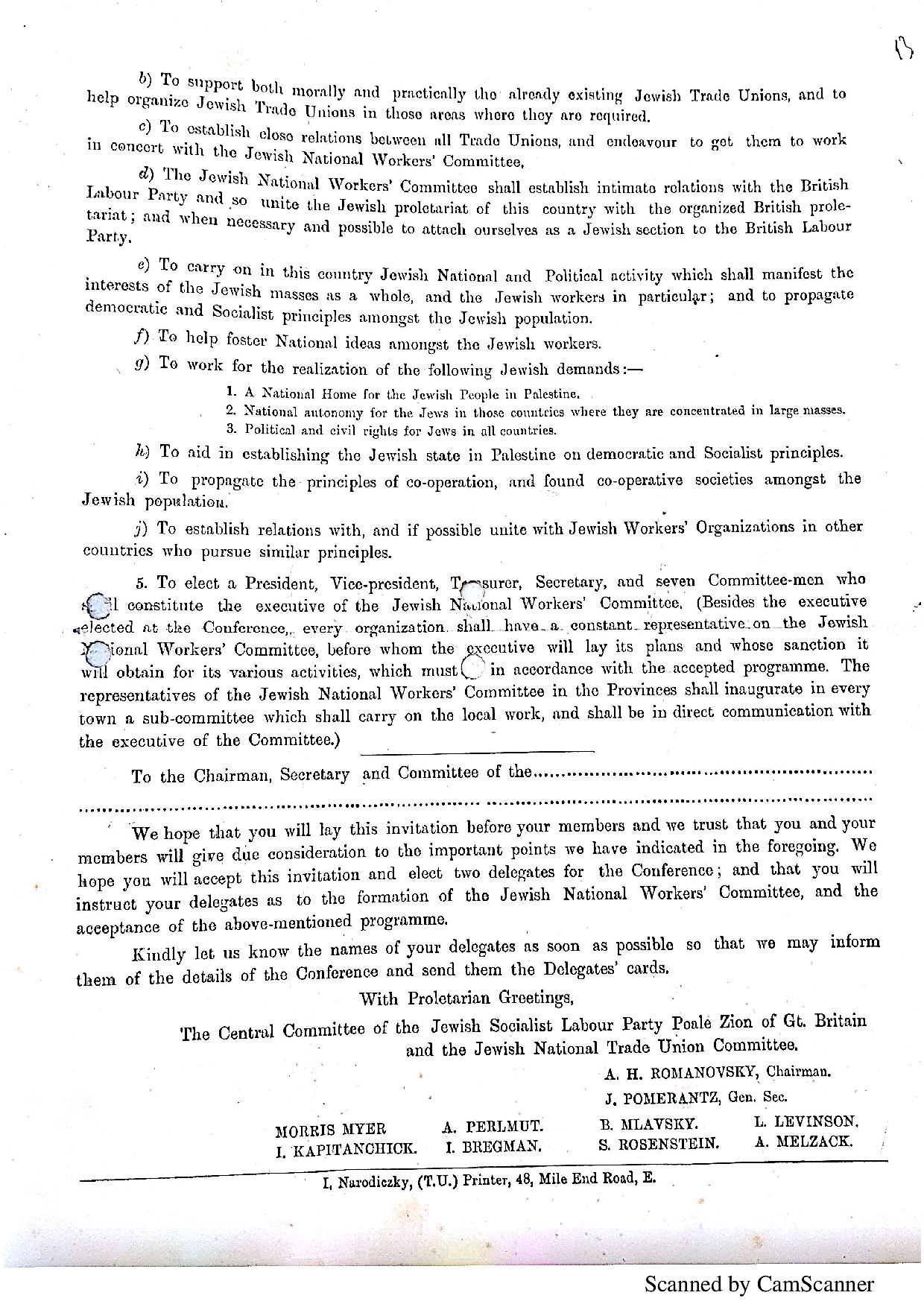 Poale Zion leaflet. May 1918