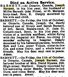 Jewish Chronicle Entry 18/10/1918