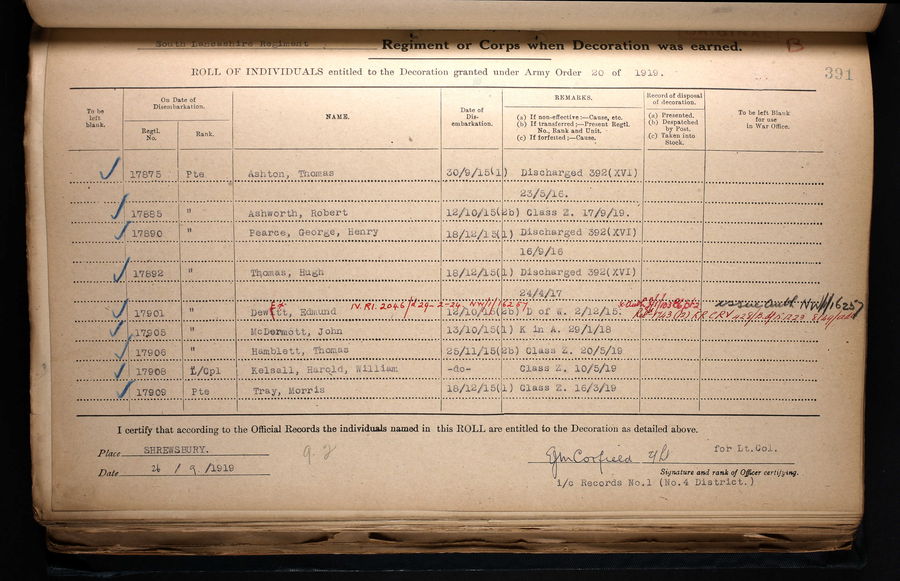 Medal Roll - 1914-15 Star