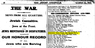 Jews Serving October 1914
