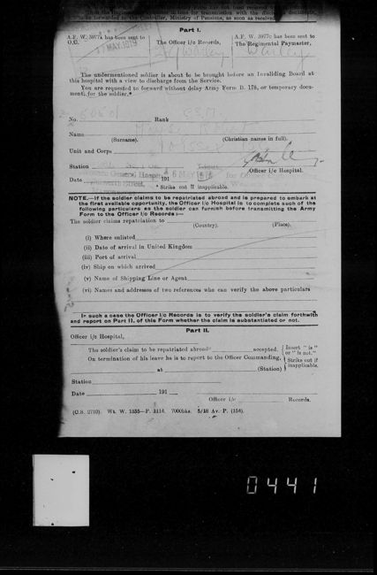 Army Service Papers