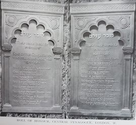 Central Synagogue Memorial Board