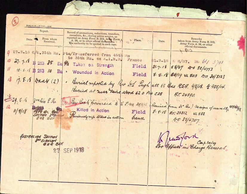 Casualty Form Page 1